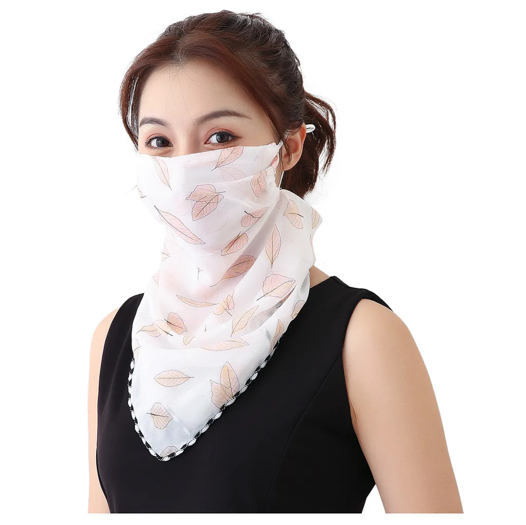 Chiffon Summer Neck Collar Scarf Ladies Face Cover Masks Silk Bib