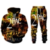 Rap Singer 2 PAC Tupac 3D Printed Hoodie Suit Men Sweatshirts Sweatpants Casual Fashion Two Piece Tracksuit Set Men's Clothing 5