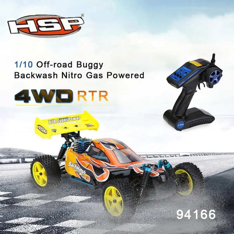 

Hsp Baja 1/10th Scale Nitro Power Off Road Buggy 4wd Rc Hobby Cars 94166 With 18cxp Engine 2.4g Radio Control