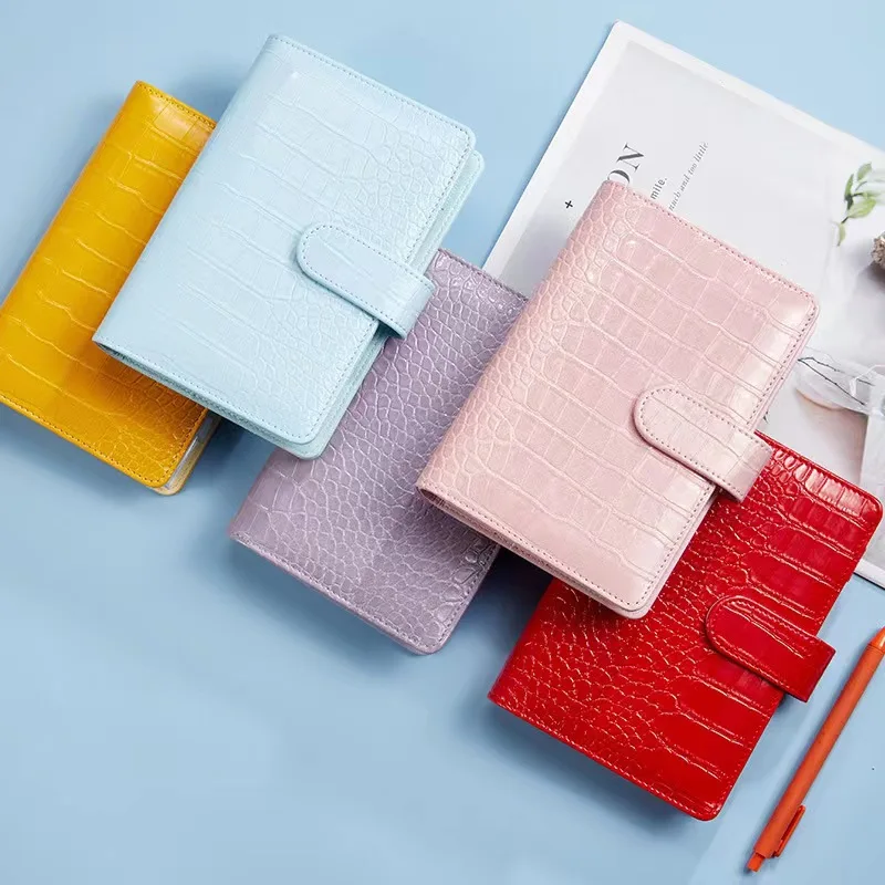 2024 New Crocodile Color 6 Raccoglitore Ad Anelli Pu Clip-On Notebook Leather Loose Leaf Notebook Cover Notebook Journal Stationery