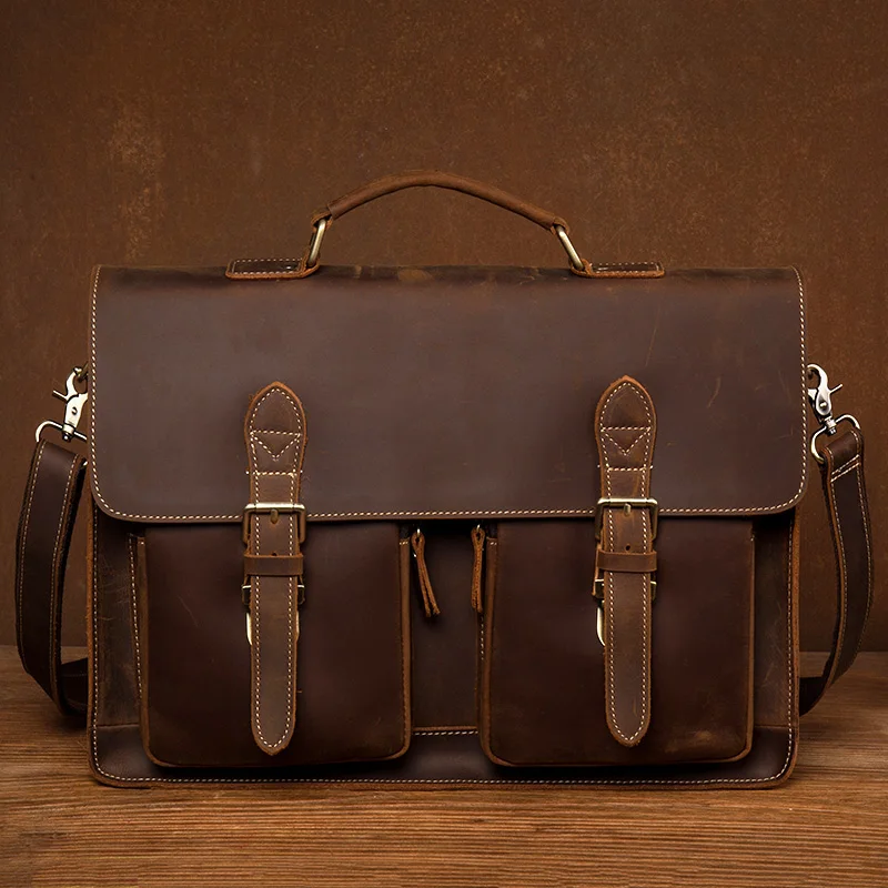 Vintage-Handmade-Crazy-Horse-Leather-Handbag-Large-Capacity-Briefcase ...