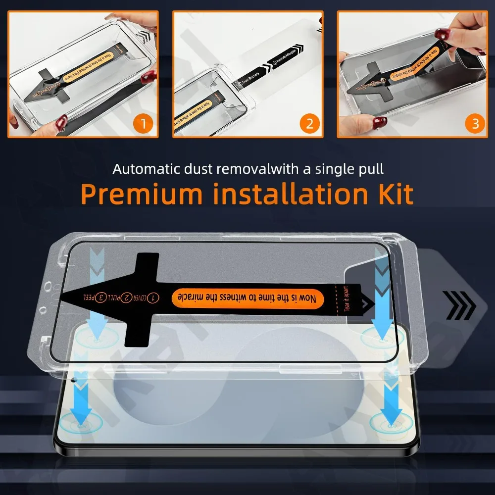 Premium Tempered Glass Screen Protector Duo Pack with Easy Installation - HD Clarity, Dust-Free Application