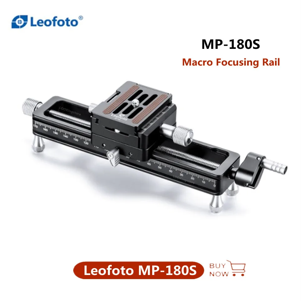 Leofoto MP 180S Macro Focusing Rail Photography Camera Rail Slider Video Record Track Desktop Shooting 1/4 Screw for DSLR Camera camera track slider