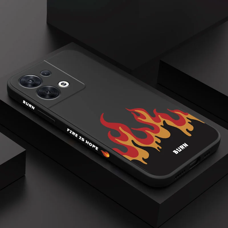 Custodia Per Telefono Fire Feroce Per Oppo Reno 8 8T 8Z 7 7Z 6 5 F19 F9 Pro 4G 5G Cover In Silicone Liquido