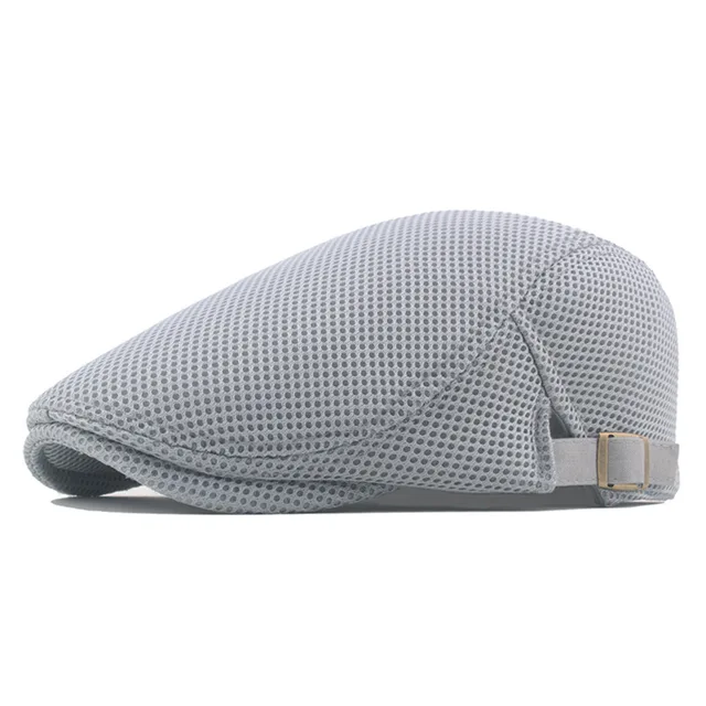2023 New Summer Men's Hat Breathable Mesh Newsboy Cap Outdoor Gorro Hombre Boina Golf Hats Fashion Solid Flat Caps for Women 2