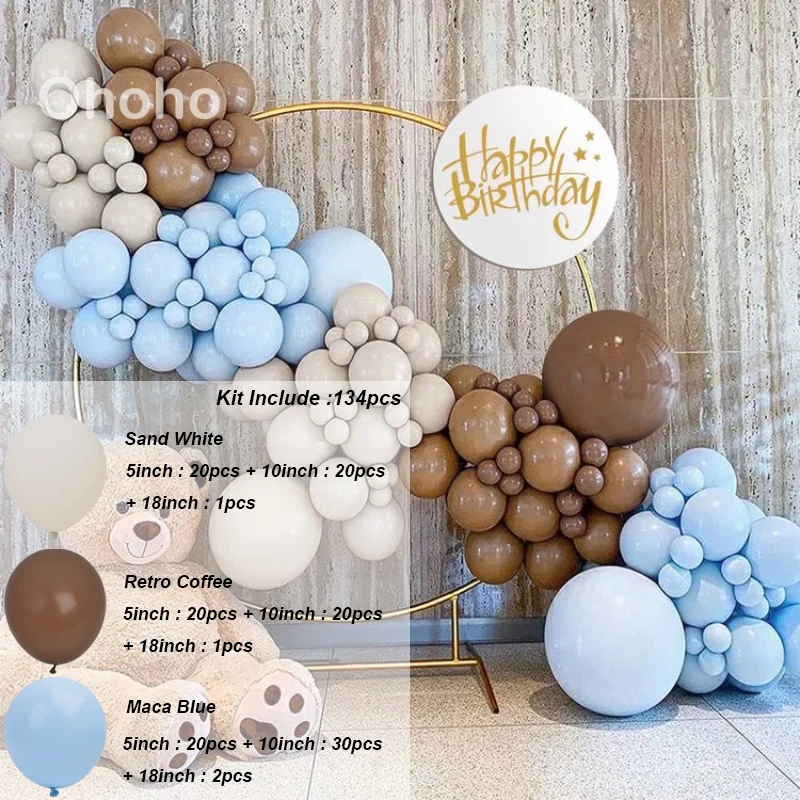 134pcs Blue Brown