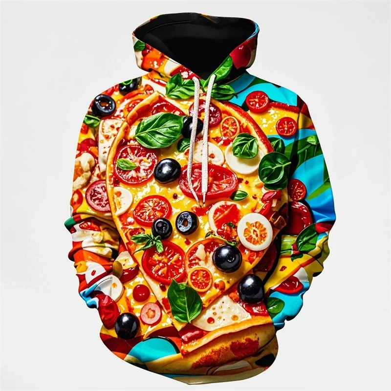 thumbnail image 1 of Sudadera con capucha con gráfico de pizza de pepperoni para hombre, sudadera con estampado 3D de comida, sudadera informal de primavera y otoño, sudaderas con capucha de manga larga unisex, 1 of 4