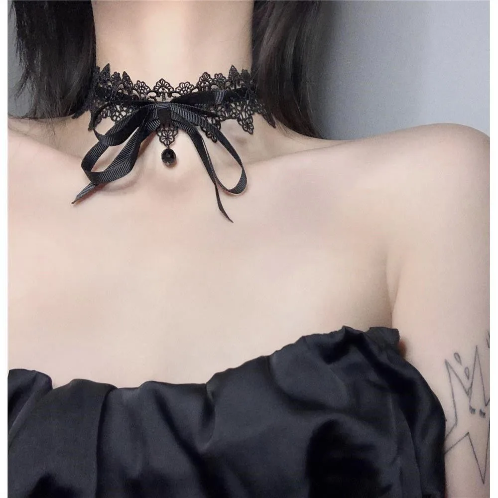 Multilayer Gothic Hollow Black Lace Choker Necklace for Women Sexy  Waterdrop Pendant Clavicle Chain Halloween Jewelry Party Gift - AliExpress