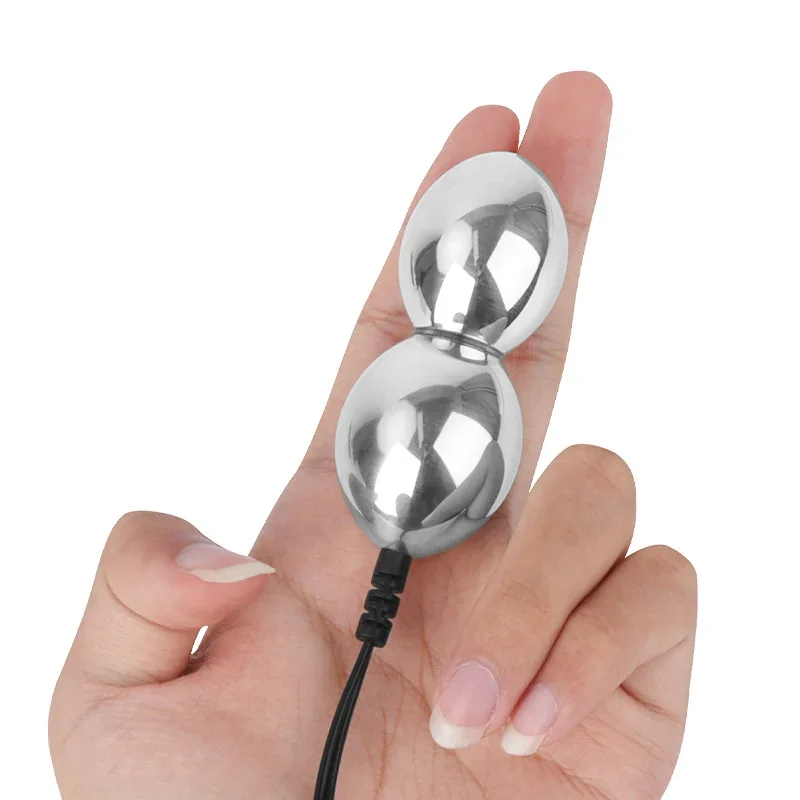 Silicone Cock Rings Metal Anal Beads Butt Plug Prostate Massage Testis Stimulation Electric Shock Sex Toys for Men Adult Games electro sex toys electric sex toys penis rings