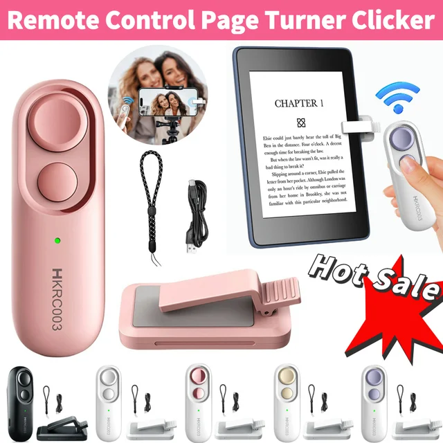 Remote Page Turner Phone Camera Video Record Remote Triggers Clicker Page Turner for Kindle Paperwhite Oasis Kobo EReaders 1