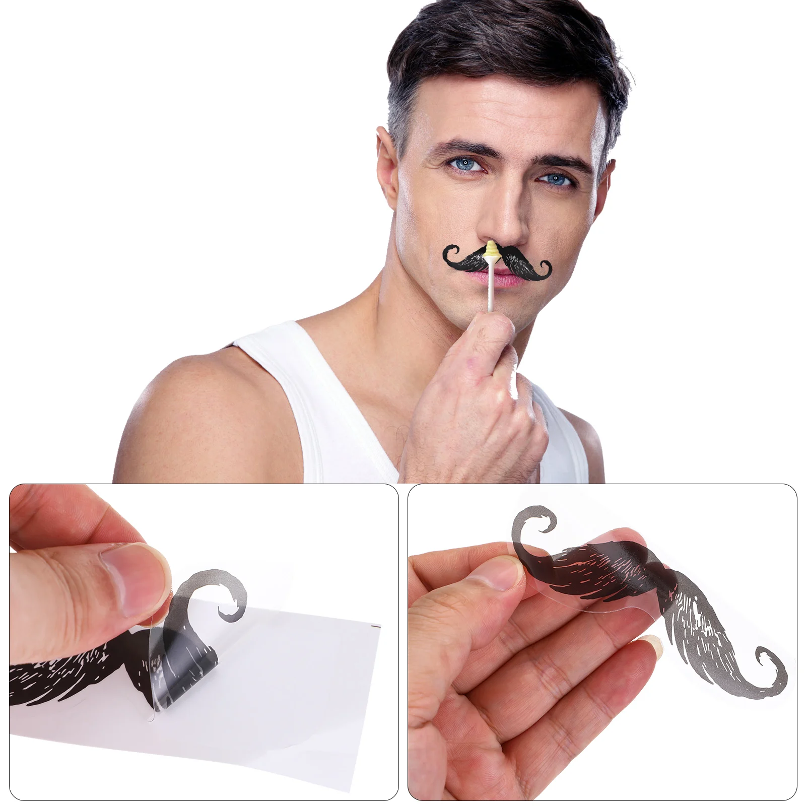 50pcs Wax Nose Hair Removal Kit Mustache Waxing Stickers Fake Depilation Mustache Stickers Hair Removal Protective Faceepilating 4