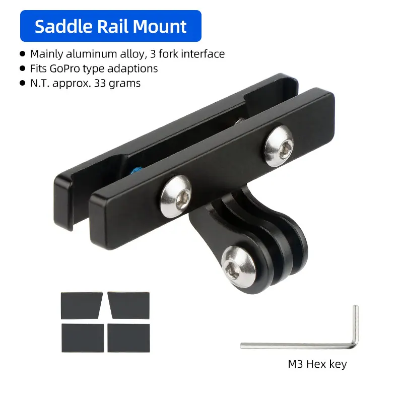 Bicycle Saddle Rail Mount Adaptor Rear Light Bracket and Camera Holder