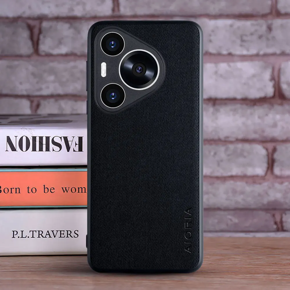 Fashion Textile Leather Case - Soft TPU & Hard PC 3-in-1 Material
