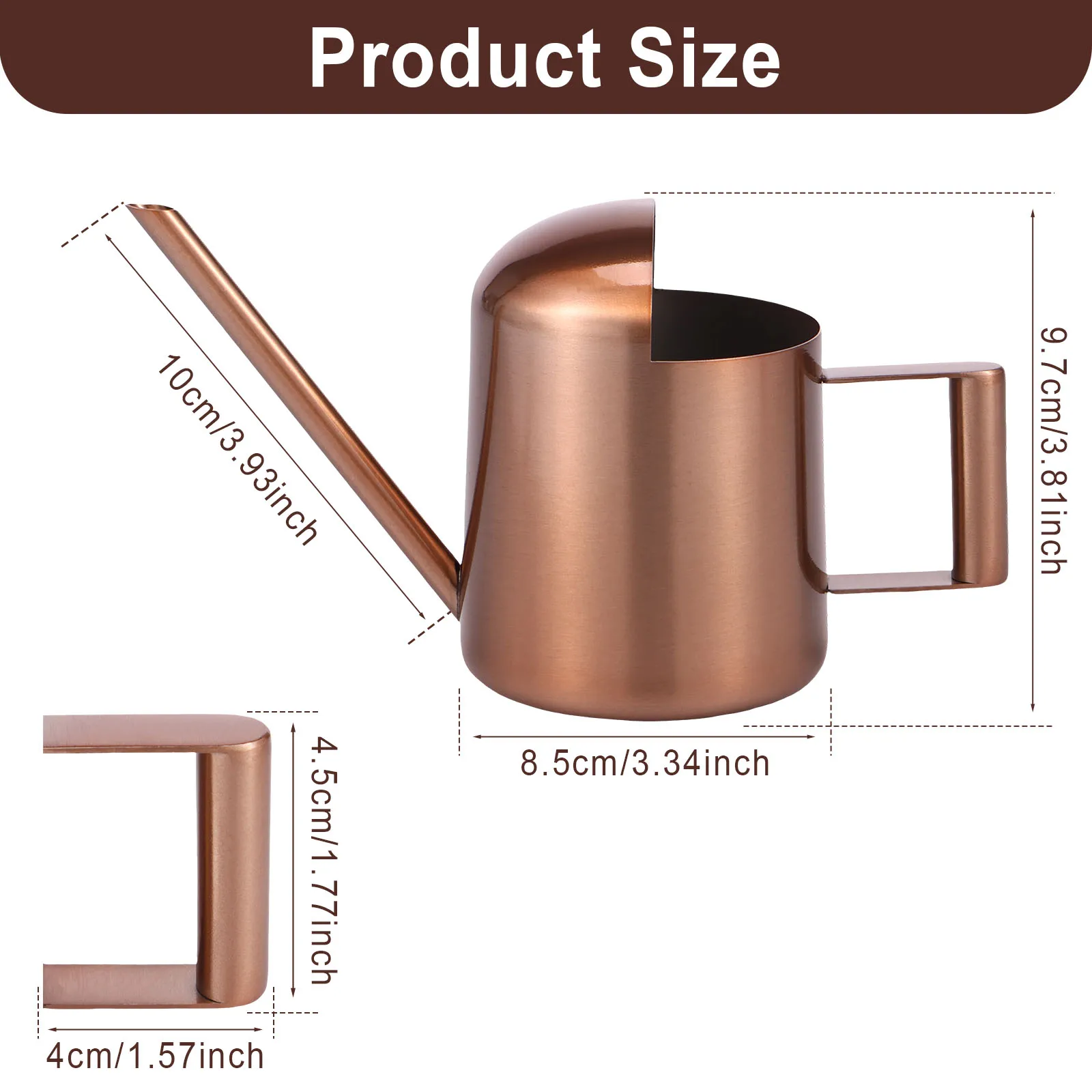 Stainless Steel Watering Can 300ml Mini Long Spout Sprinkling Pot Handle Outdoor Garden Indoor Flowers Succulents watering can watering pot flower watering pot