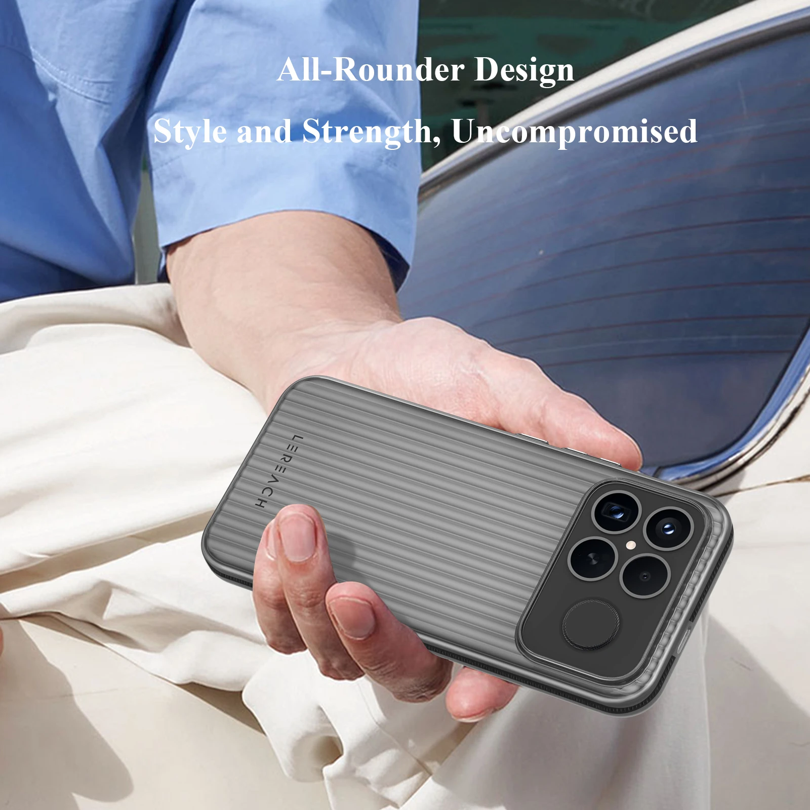 Lereach Corrugated Matte Phone Case - Anti-Slip & Fingerprint-Resistant with Multi-Color Options
