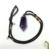Purple Natural Banded Chevron Dream Amethyst Quartz Crystal Point Wand Pendant Pendulum Reiki Healing Chakra Stone Necklace Gift 6