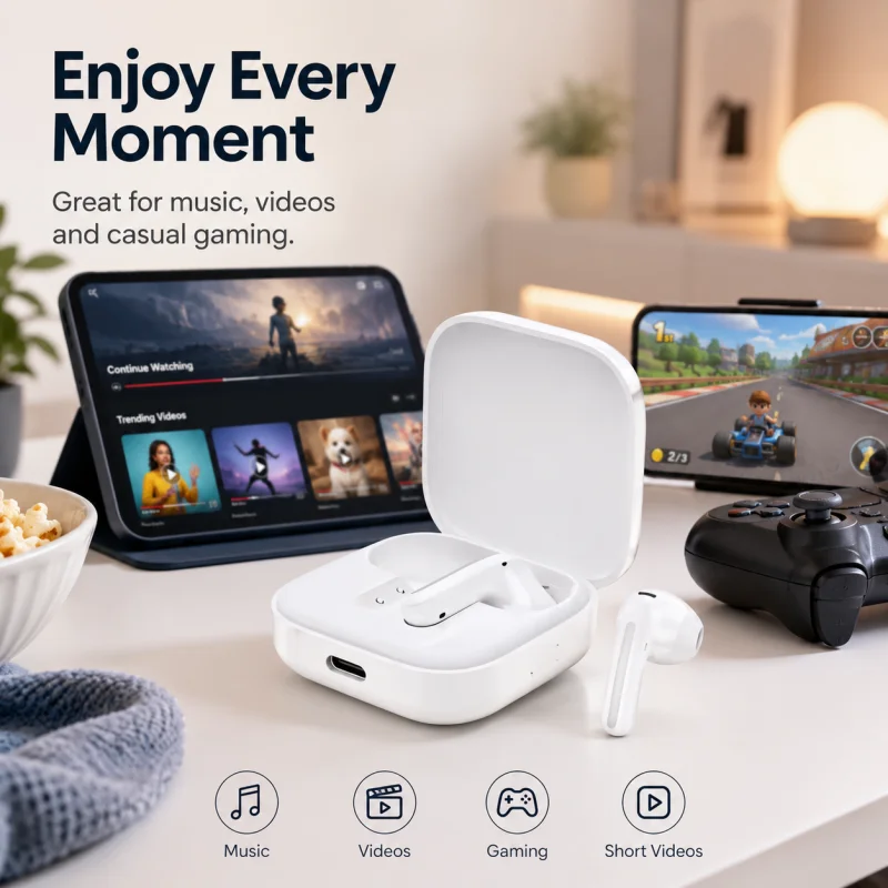 Xiaomi Air Wireless Bluetooth Earbuds - 30H Battery, Dual-Mic, Clear Call, Semi-in-Ear TWS, Type-C Charging