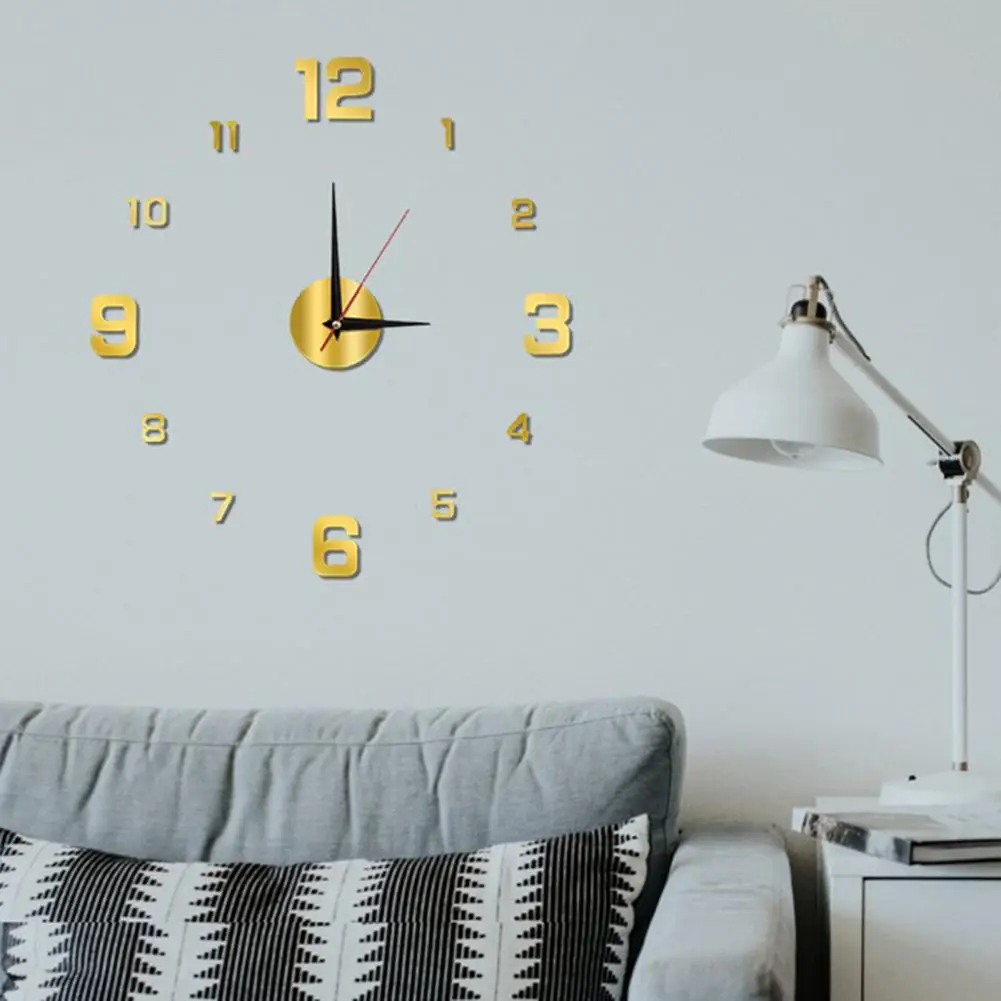 Wall Clock Precise Mute Decorative Punch-free Nordic Style Luminous Hanging Clock For Living Rooms Classic Digital Stickers 50cm