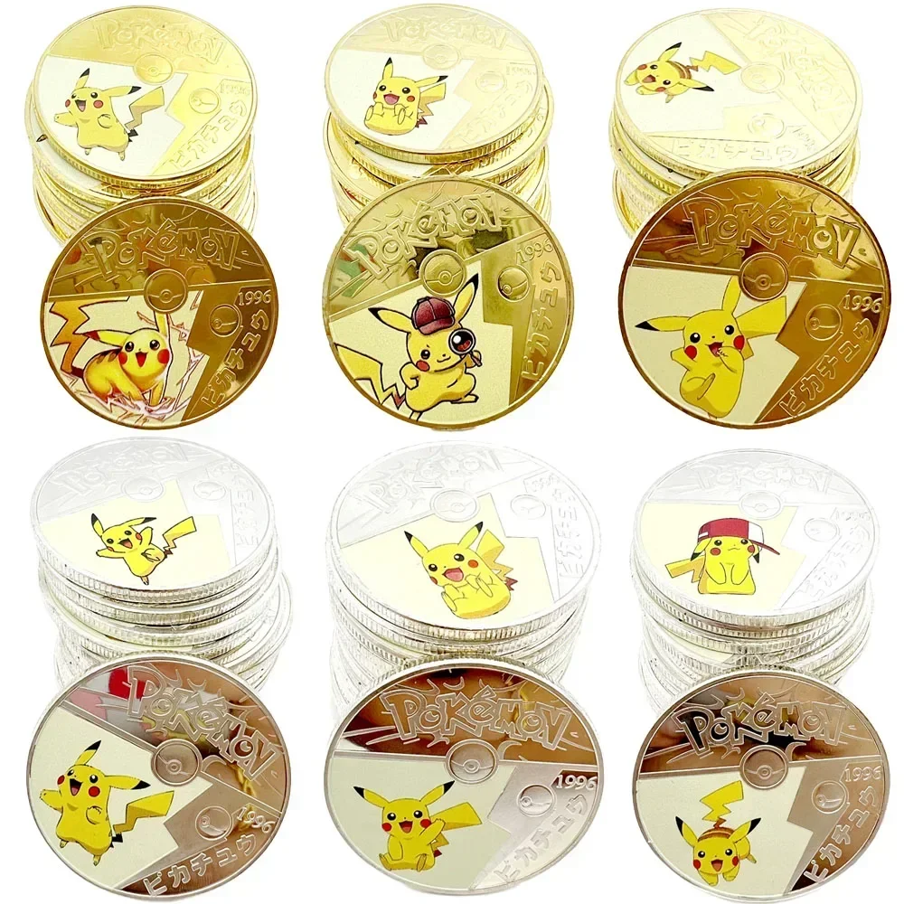 Pokemon Gold Coins Pikachu Anime Commemorative Coin Charizard, pokemon toys