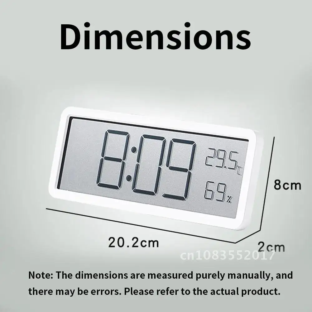 Digital Wall Clock Electronic Wall Mounted LCD Disply Clocks Multifunctional Temperature and Humidity Alarm Clock