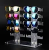 Two Row Sunglasses Rack 10 Pairs Glasses Holder Display Stand Transparent R9JE 4