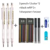 2.0 Retractable Mechanical Metal Plastic Pencil Colored Black 2mm Refill 2B Lead for Sketch Drawing School Drawing Pencil 5