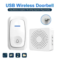 USB Wireless Doorbell Smart Welcome Door Bell Three-speed volume 38 Songs Melodies Doorbell For Home Bed Call Emergent Call