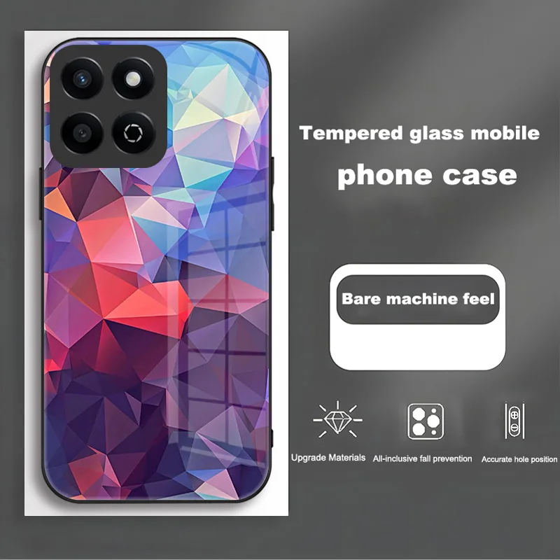 Enhanced Tempered Glass Hard PC Back Case with TPU Bumper