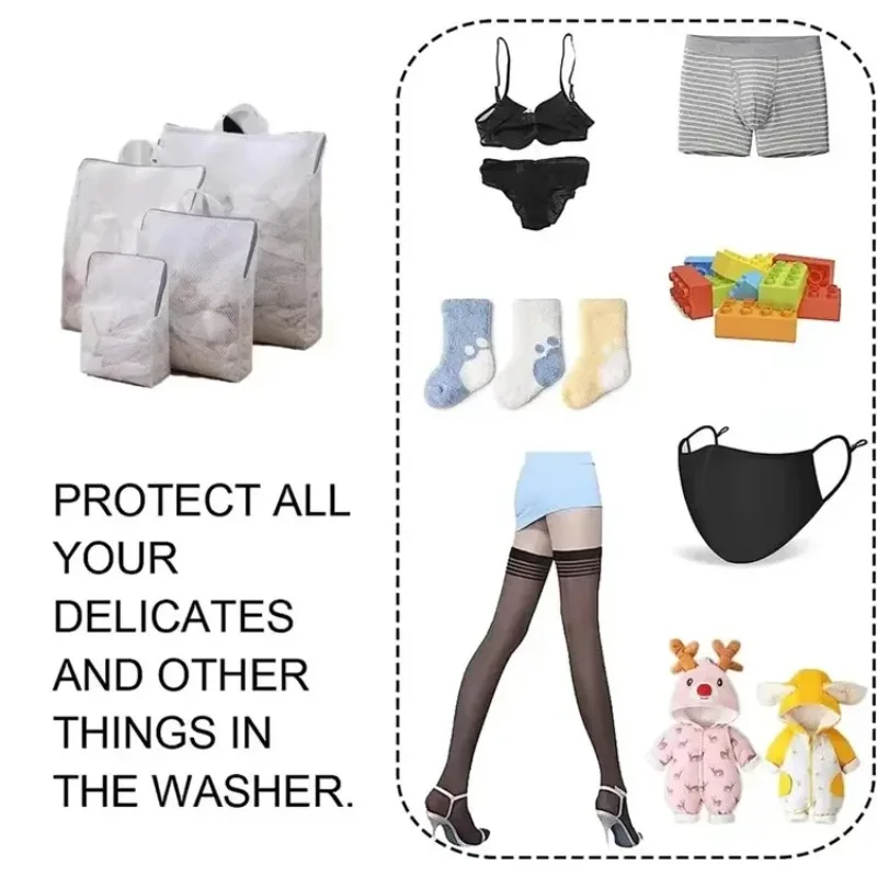 Mesh Washing Machine Laundry Bag Protection Net Foldable Thicken Clothes Socks Wash Pack Household Cleaning Tools Accessories 5