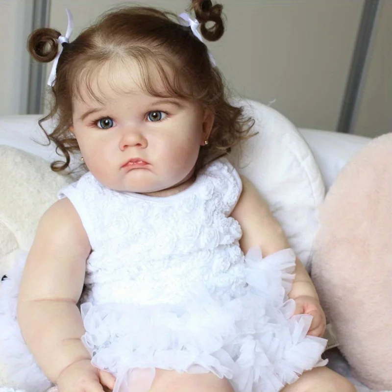 24-Inch Realistic Reborn Doll in White Dress 1
