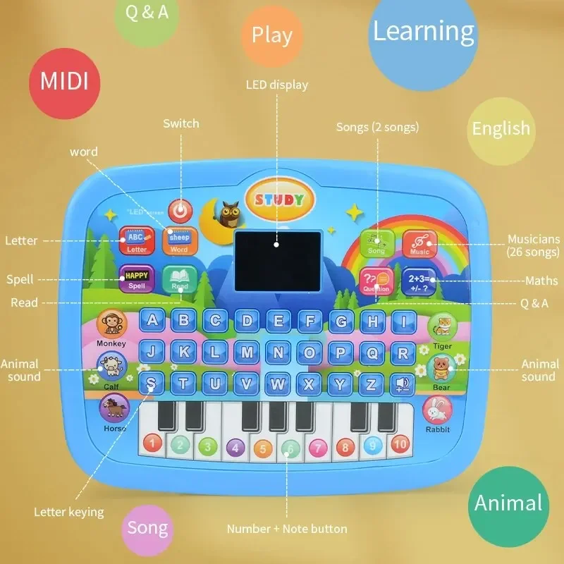 Educational Learning Machine Toys, Electronic Study Game for 3+ Year Old's Girls Boys Gift Birthday Presents Child Kids Computer 3