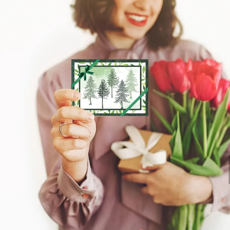1Sheet Various Trees Clear Stamp Landscape Silicone Clear Stamp Natural Plant Rubber Stamps for Scrapbook Journal Card Making clear stamps clear rubber stamps