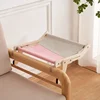1pc Cat Window Hammock, Wooden Frame Hanging Cat Lounge Bed, Detachable Cat Basking Platform Window Seat Shelves 5