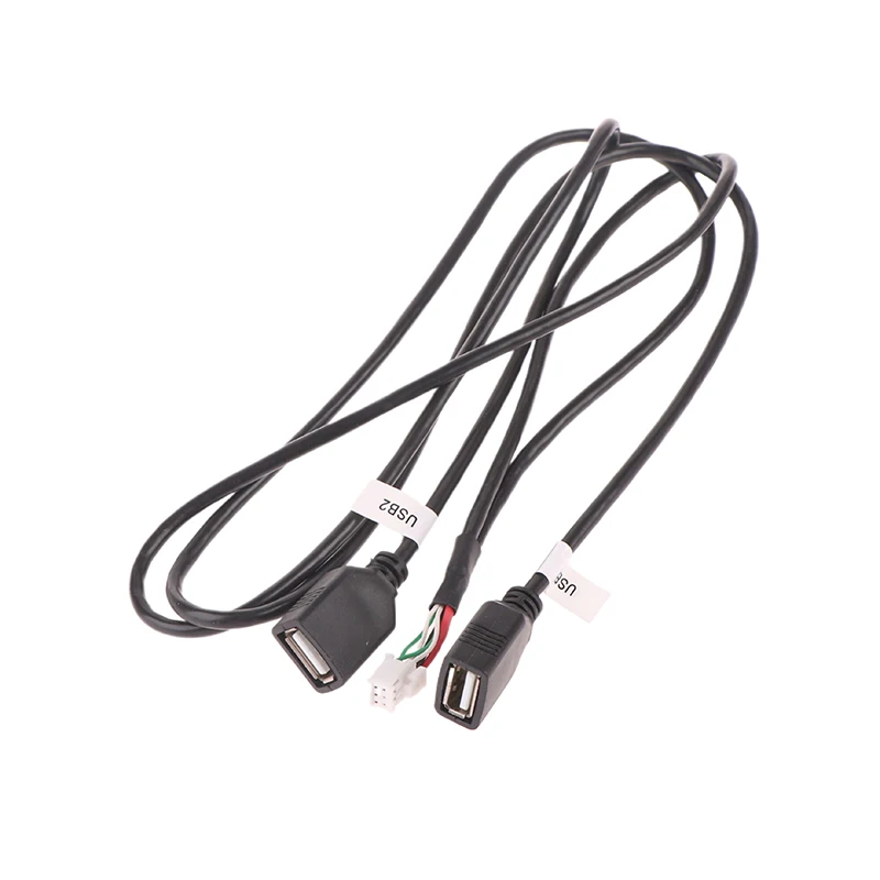 Multimedia Car Player Wire Harness Plug Connector 6 Pin Dual USB Interface Cable Adapter For Android Radio Navigation