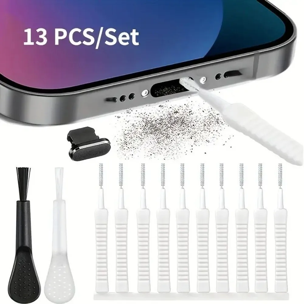 Kit di pulizia portatile per porta di ricarica per telefono cellulare Spazzola pulita Set di detergenti per spazzole per pulizia multifunzionali Tappo antipolvere - Image 2