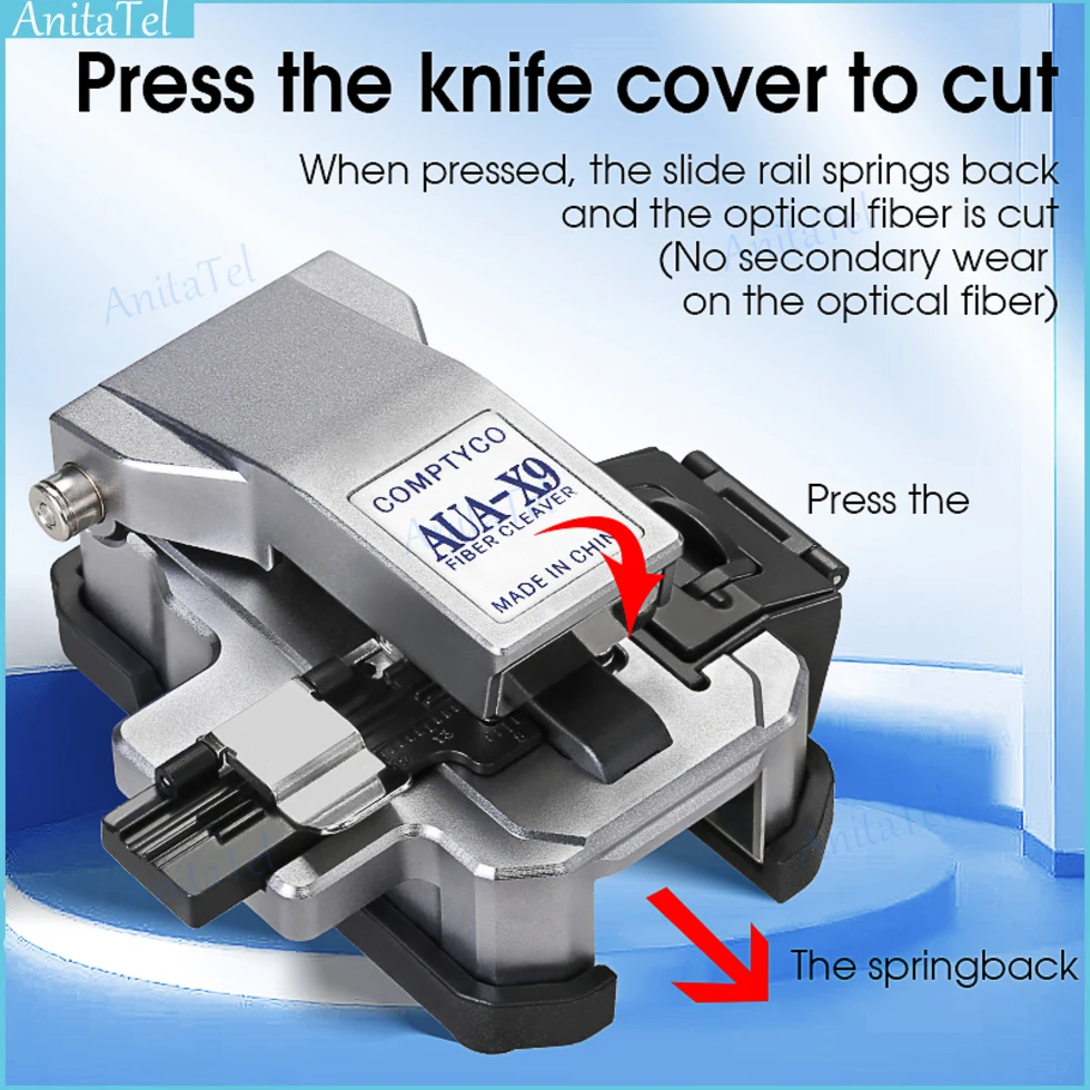 Aua-X9 Optical Fiber Cleaver Cable Cutting Knife High-Precision For Cold Joint/Hot Melt Machine 24 Surface Blade Cutting Tool
