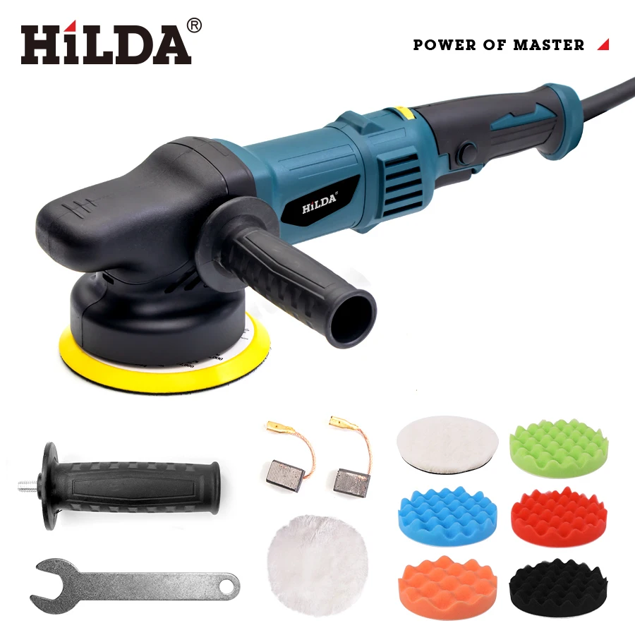 HILDA Car Polishing Machine 5inch Orbit Dual Action Auto Polisher Variable Speed Sander ing Waxing Machine 980W