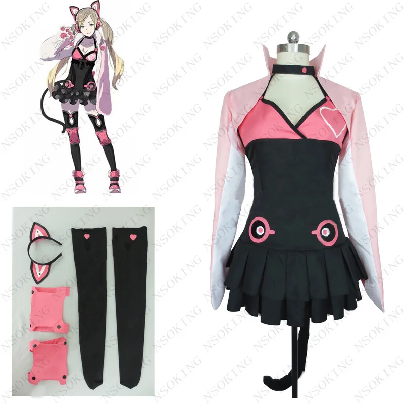 Gioco Lucky Chloe Cosplay Costume Rosa