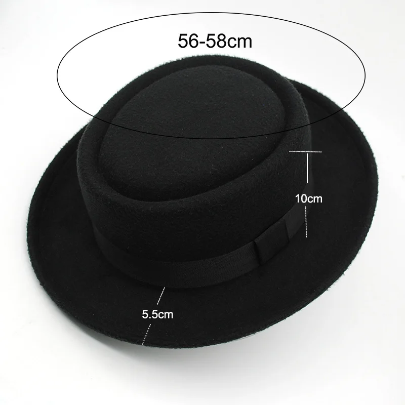 Classic Walter White Boat Brim Fedoras Vintage Black Hat Soft Felt Unique  Bow Hats Men - AliExpress