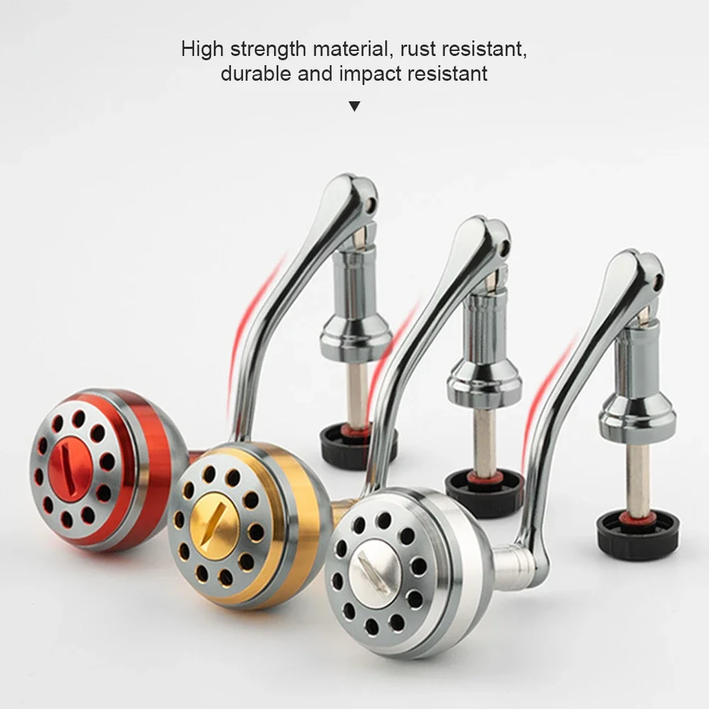 1Pc Small/Medium/Large Foldable Hexagon Fishing Reel Handle Fit 2000-7000 Knob Metal Carbon Steel Spinning Reel Fittings