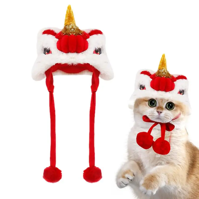 

Новый год, Яркий праздник Весеннего фестиваля, яркий для домашних животных, многофункциональная зимняя шапка для собак для свадеб, вечеринок на Хэллоуин