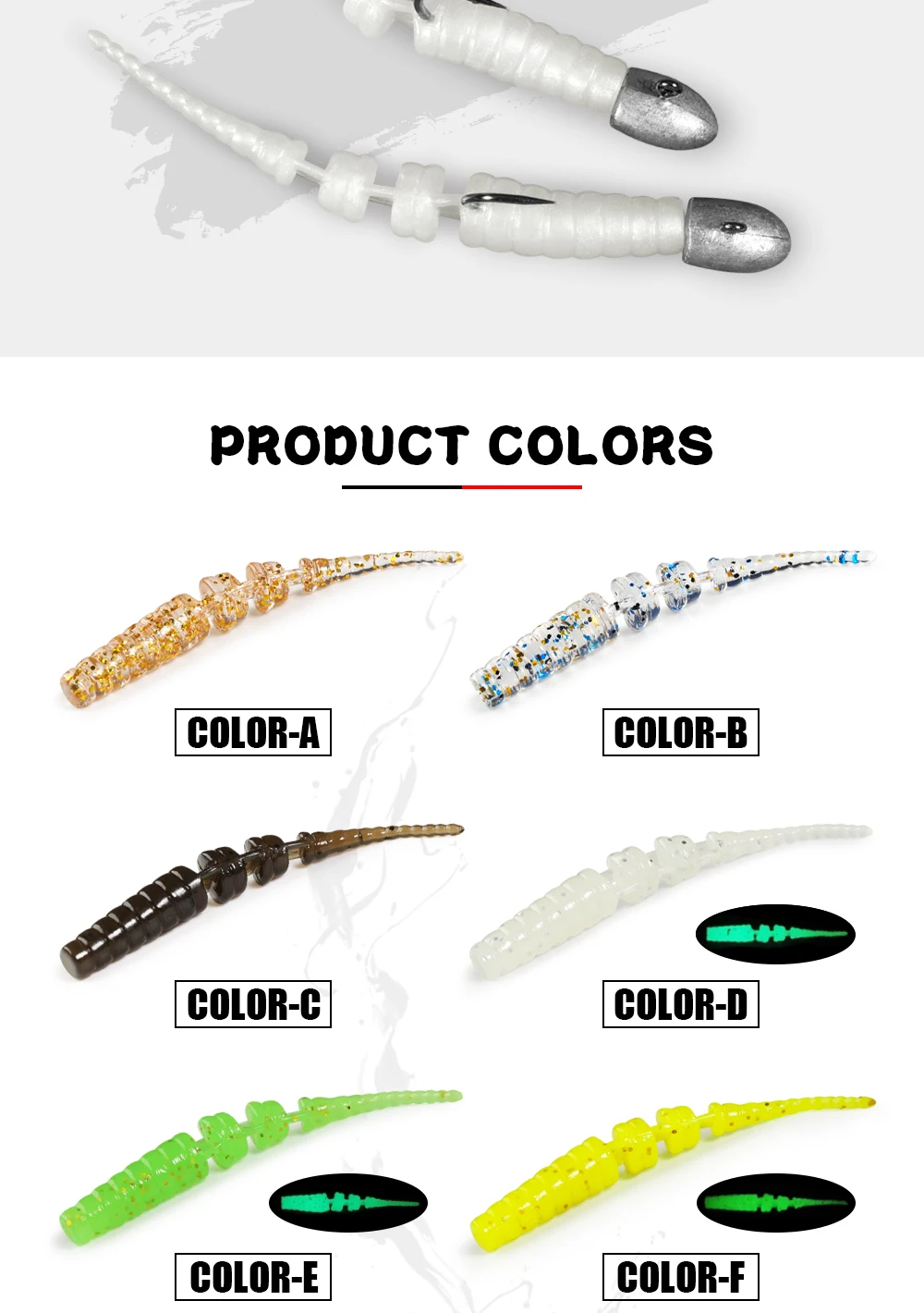 Spinpoler 20pc Licht Spiel Ajing Angeln Köder Jointed Weichen Köder Rockfish Ozean Rock Köder Silikon Swimbait Tackle Isca esca Pesca – Detail 6
