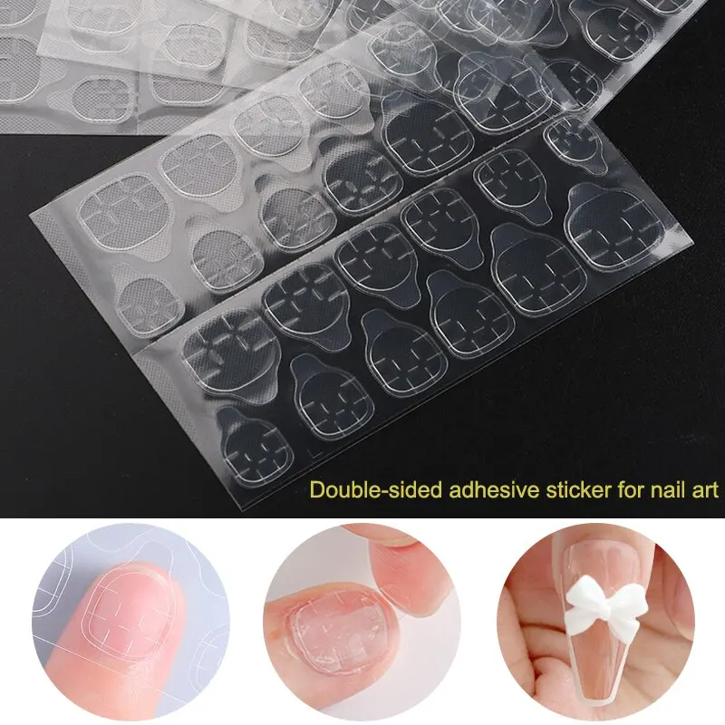 Nail Glue Nail Stickers Nail Glue Tape Nail Art Decoration Nail Art Tools 5 Sheets 120pcs Double Sided Adhesive Glue Sticker Sticky Tape Nail Glue For Fake Designs False Nails Art Tips Acrylic Manicure