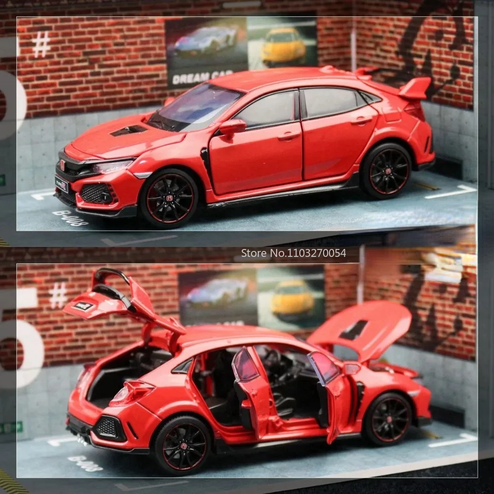 

Модель автомобиля Honda Civic 1/32, модель R, металлические литые игрушки, искусственный сплав со звуком, спортивные автомобили для детей, подарки, 2019