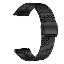 Premium 22mm Stainless Steel Strap - Elegant Metal Bracelet Replacement Band - 22mm (Black)