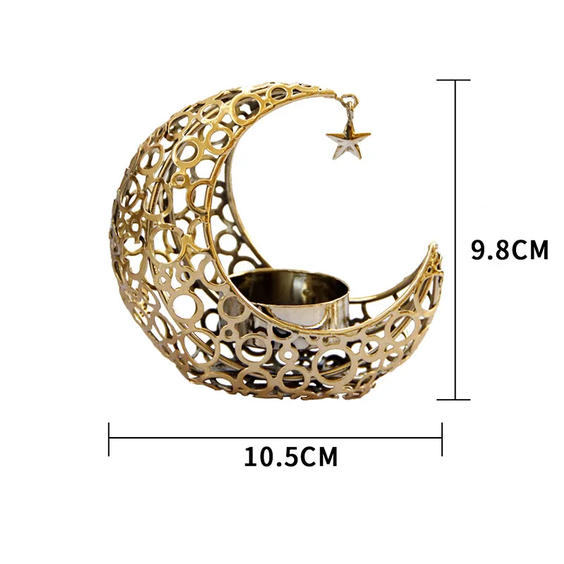 Gold Tealight Luxury Crescent Moon Star Metal Candle Holder Size Chart