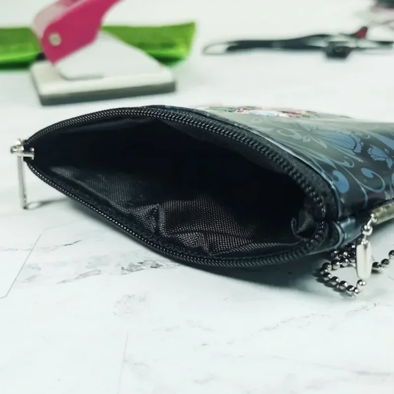 Rose Skull Coin Purse 1pc 12*10cm Mini Wallet Portable PU Non-woven Fabric Women Keys ID Credit Cards Holder Bag Organizer Case coin purse coin wallet