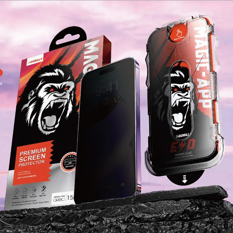 HOCE 8K Full Cover Screen Protector For iPhone 16 Pro Max 15 14 13 12 Pro Privacy Tempered Glass Anti Spy Film Deliver Mount Aid - Image 2