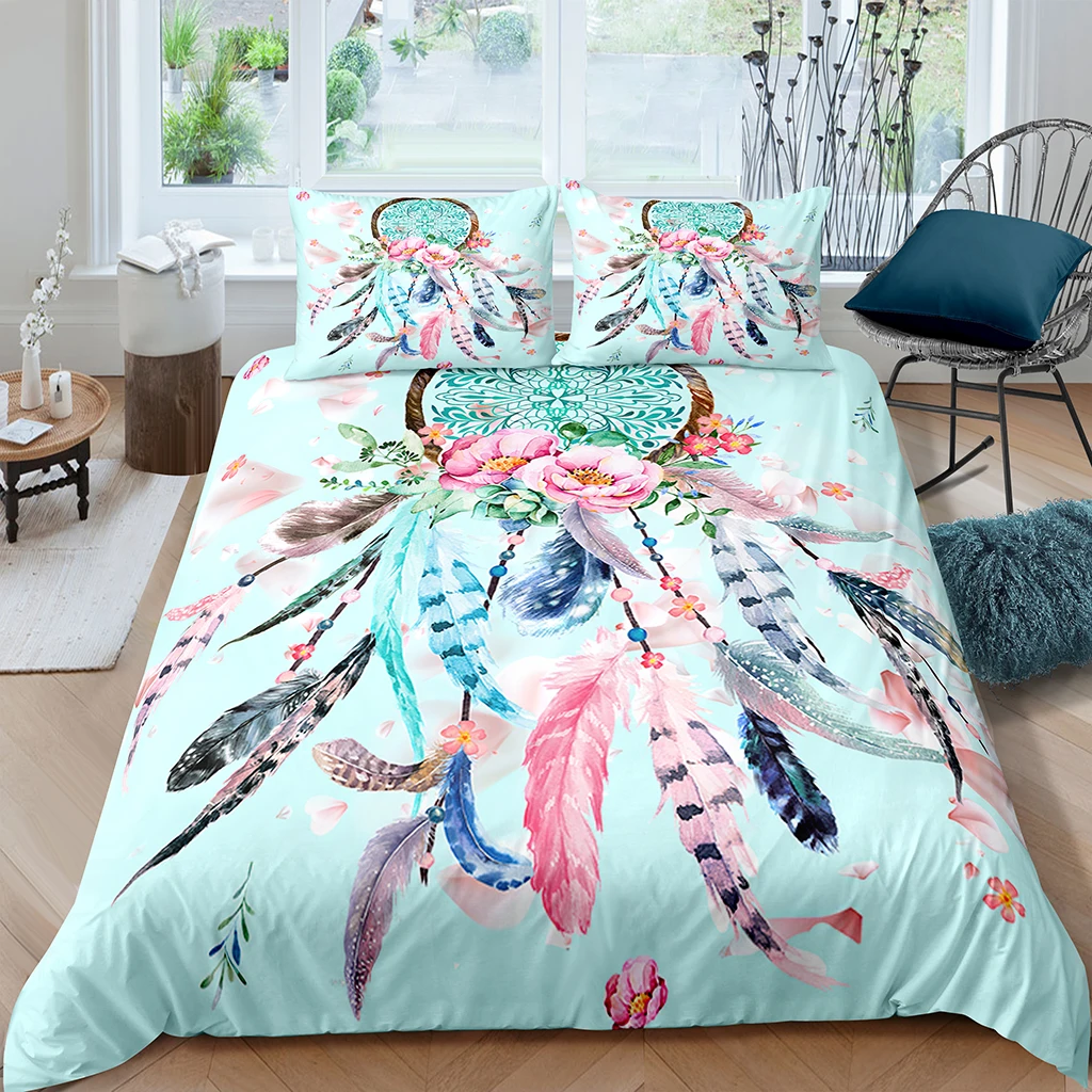 

Hot Style Soft Bedding Set 3d Dream Catcher Printing 2/3pcs Duvet Cover Set with Zipper Single Twin Double Full Queen King
