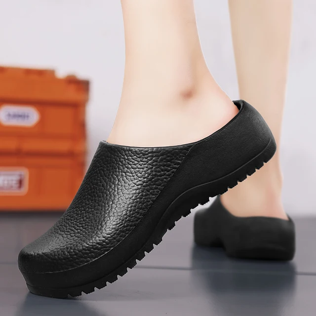 Zapatillas de Interior para hombre y mujer, zapatos de Chef, sandalias impermeables a la moda, antideslizantes, suela suave, zuecos para el hogar y el dormitorio, 2024 - Imagen 3